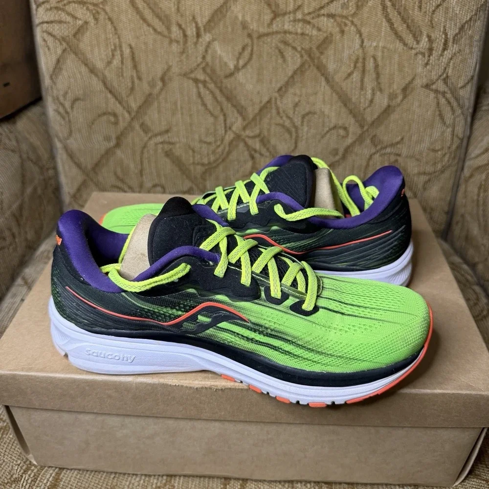 Saucony Ride 14 Green ViZiPRO S10650-65 Women's Size 8 Running Shoes